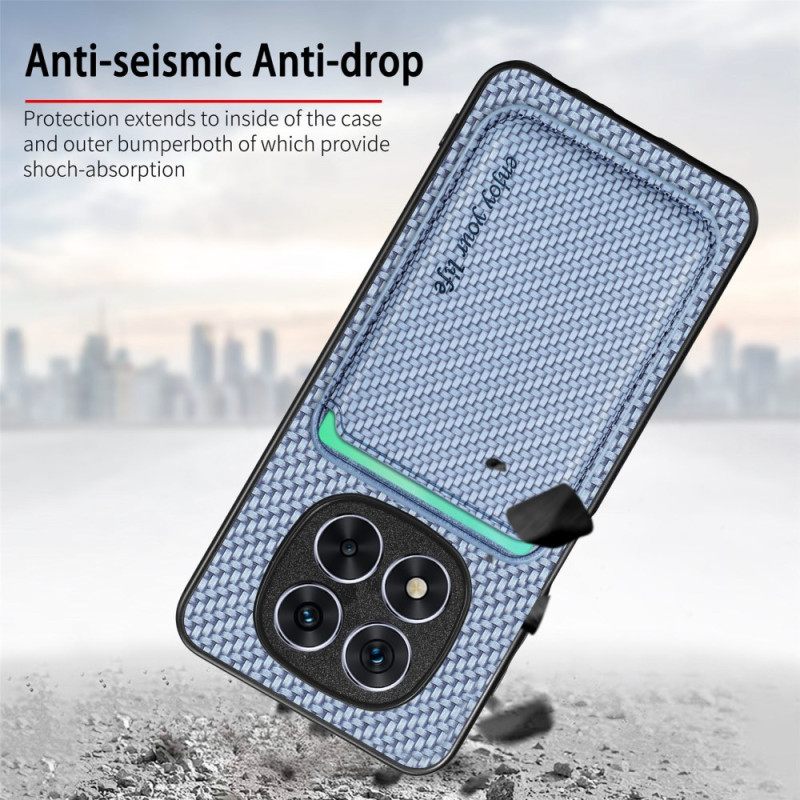 Hoesje Poco X7 5g Afneembare Kaarthouder Van Carbonfiber
