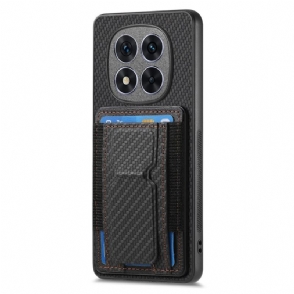Hoesje Poco X7 5g Carbonfiber Standaard En Kaarthouder
