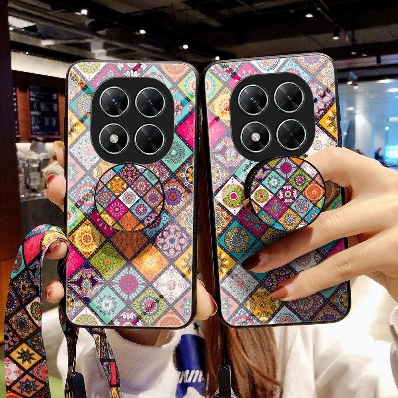 Hoesje Poco X7 5g Patchwork Sleutelkoord En Ringhouder Bescherming Hoesje