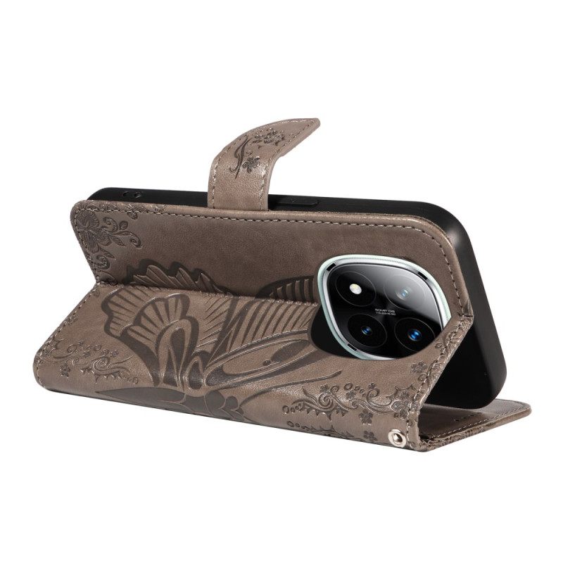 Leren Hoesje Poco X7 5g Grafische Vlinder Bescherming Hoesje