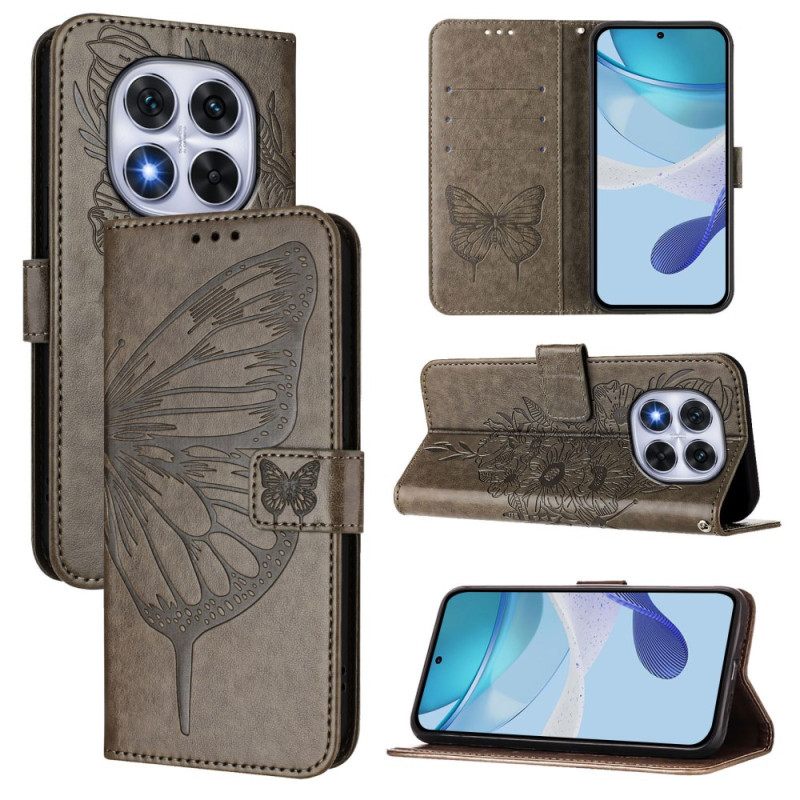 Leren Hoesje Voor Poco X7 5g Grafische Vlinder