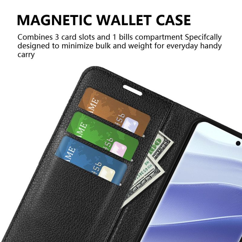 Leren Hoesje Voor Poco X7 5g Klassiek Lychee Kunstleer