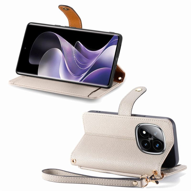 Leren Hoesje Voor Poco X7 5g Rfid-blokkerend Hartpatroon