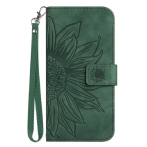 Leren Hoesje Voor Poco X7 5g Zonnebloemprint