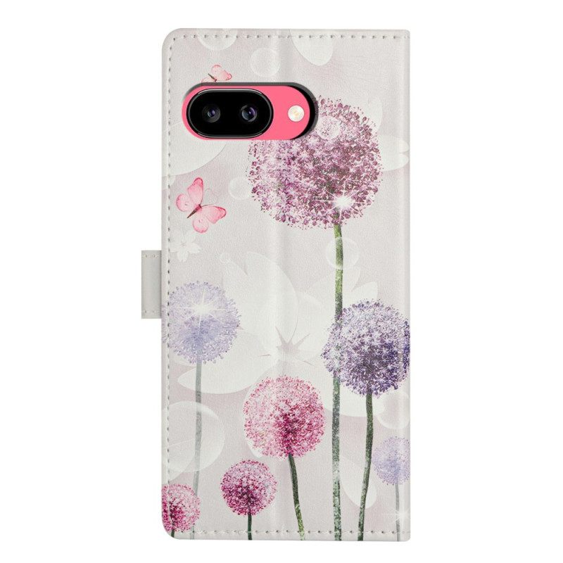 Flip Case Leren Google Pixel 10a Paardenbloemen
