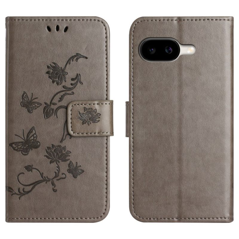 Leren Hoesje Google Pixel 10a Bloemenpatroon Bescherming Hoesje
