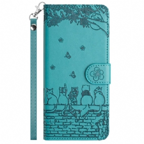 Leren Hoesje Google Pixel 10a Kattenpatroon Bescherming Hoesje