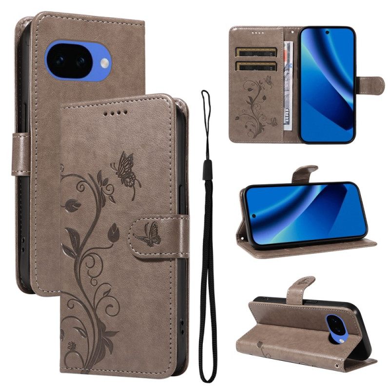 Leren Hoesje Voor Google Pixel 10a Bloemenpatroon