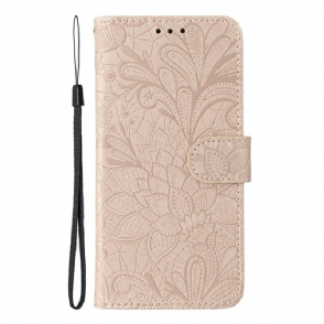 Leren Hoesje Voor Google Pixel 10a Kant Bloemen