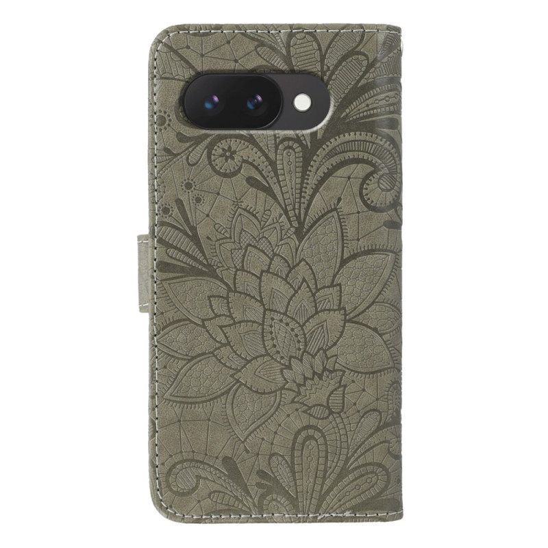 Leren Hoesje Voor Google Pixel 10a Kant Bloemen