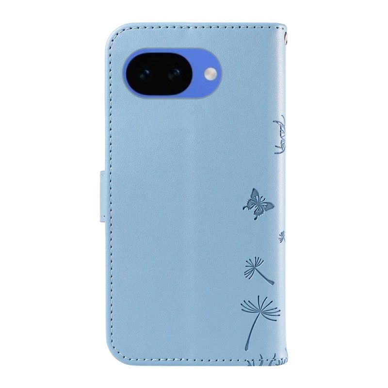 Leren Hoesje Voor Google Pixel 10a Paardenbloempatroon