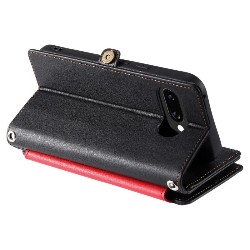 Leren Hoesje Voor Google Pixel 10a Portemonnee Met 8 Kaartsleuven En Koord