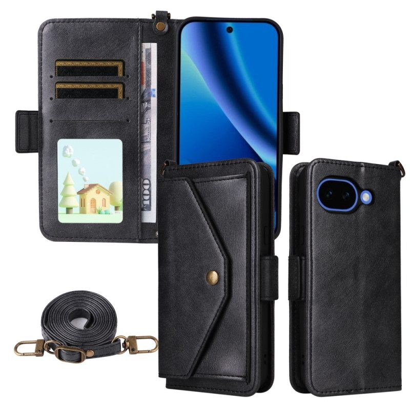 Leren Hoesje Voor Google Pixel 10a Vintage Portemonnee En Schouderband