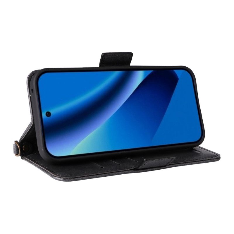 Leren Hoesje Voor Google Pixel 10a Vintage Portemonnee En Schouderband