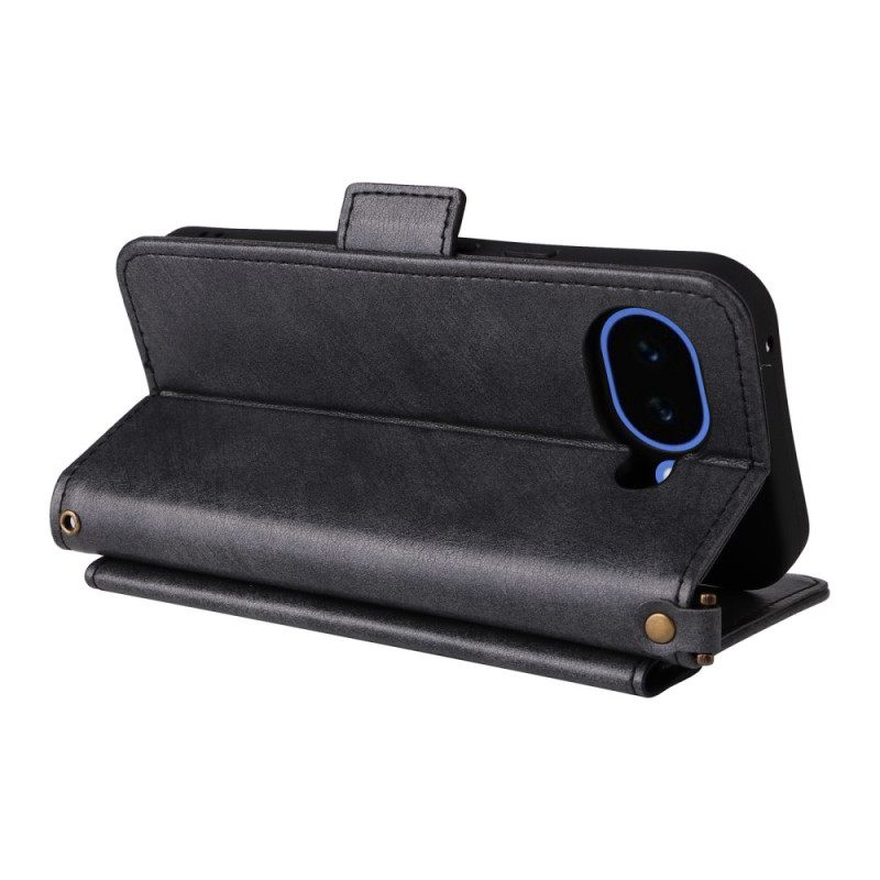 Leren Hoesje Voor Google Pixel 10a Vintage Portemonnee En Schouderband