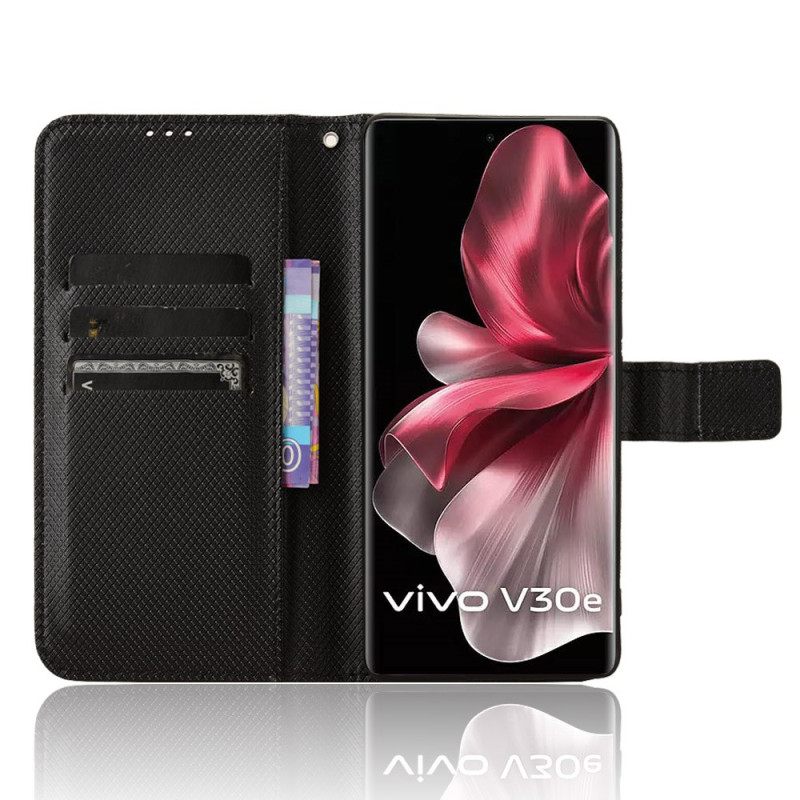 Folio-hoesje Vivo V40 Lite 5g Telefoonhoesje Diamantstructuur