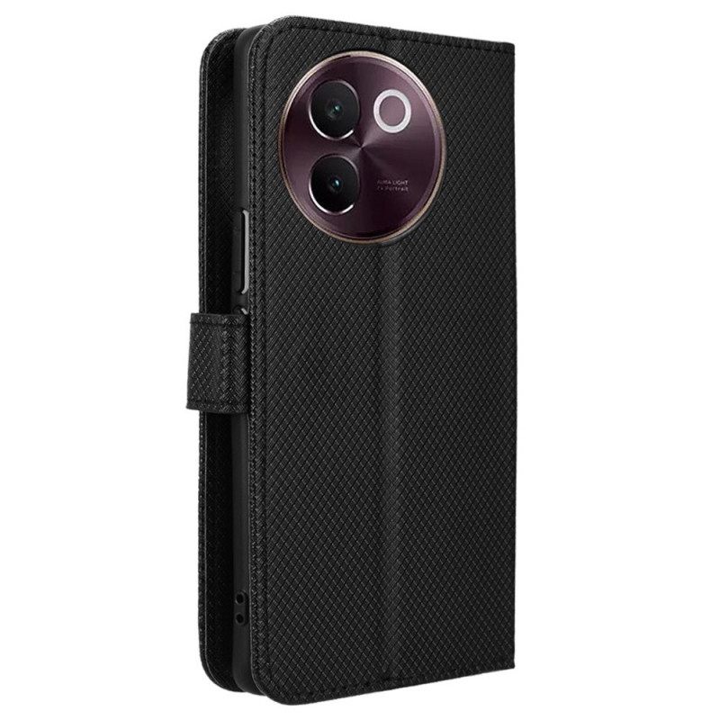 Folio-hoesje Vivo V40 Lite 5g Telefoonhoesje Diamantstructuur