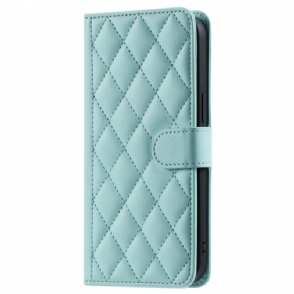 Leren Hoesje Vivo V40 Lite 5g Gewatteerd Met Bandje En Schouderband Bescherming Hoesje