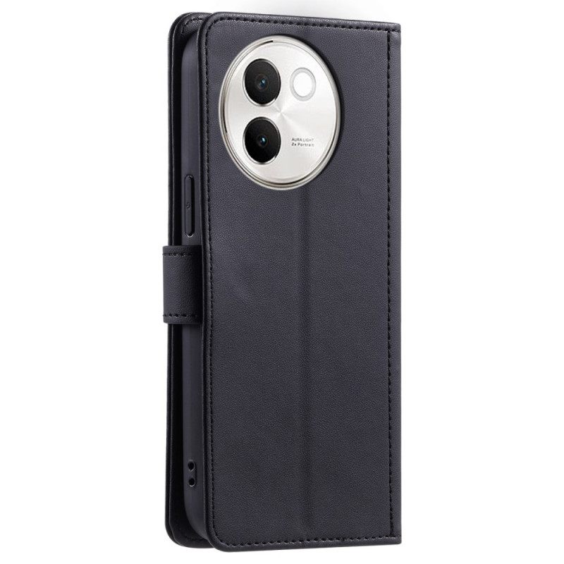 Leren Hoesje Vivo V40 Lite 5g Gewatteerd Met Bandje En Schouderband Bescherming Hoesje