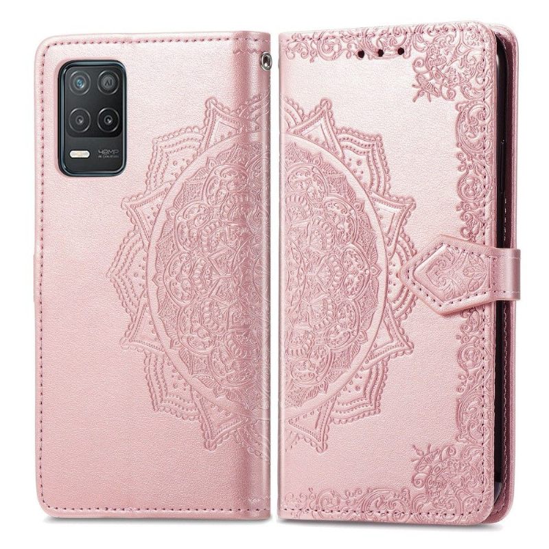 Leren Hoesje voor Realme 8 5G Mandala-reliëf In Kunstleer