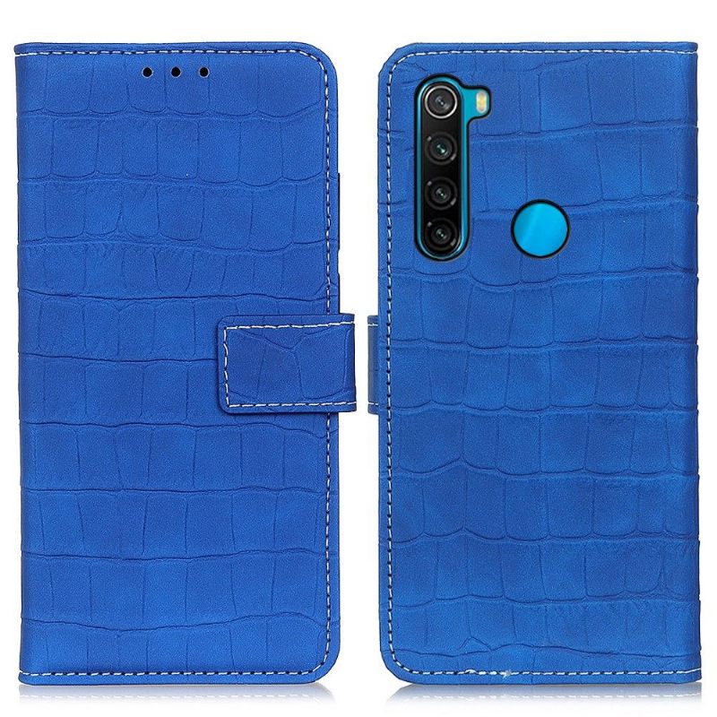 Folio-hoesje voor Xiaomi Redmi Note 8 2021 Imitatieleer Croc Look