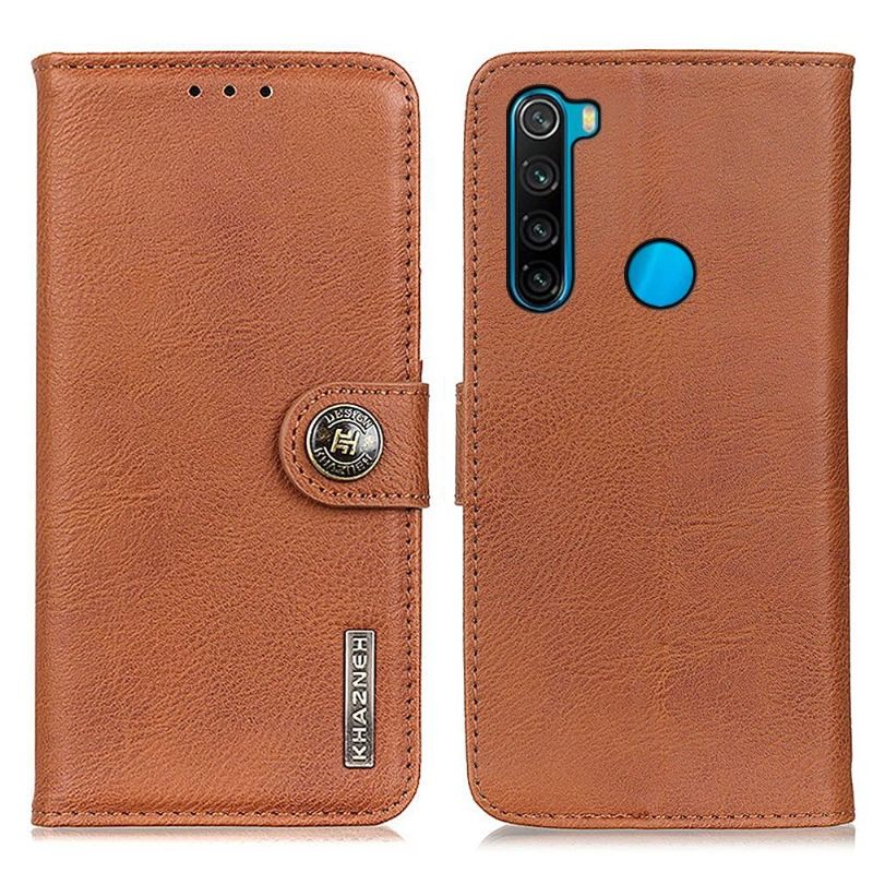 Folio-hoesje voor Xiaomi Redmi Note 8 2021 Khazneh Lederen Effect Kaarthouder