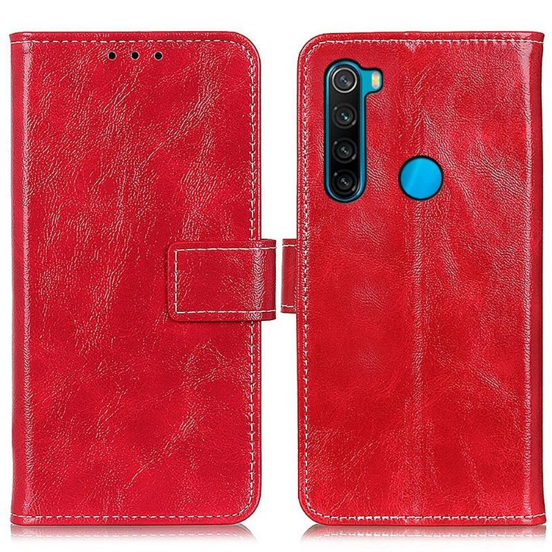 Folio-hoesje voor Xiaomi Redmi Note 8 2021 Luxe Stiksels Met Leereffect