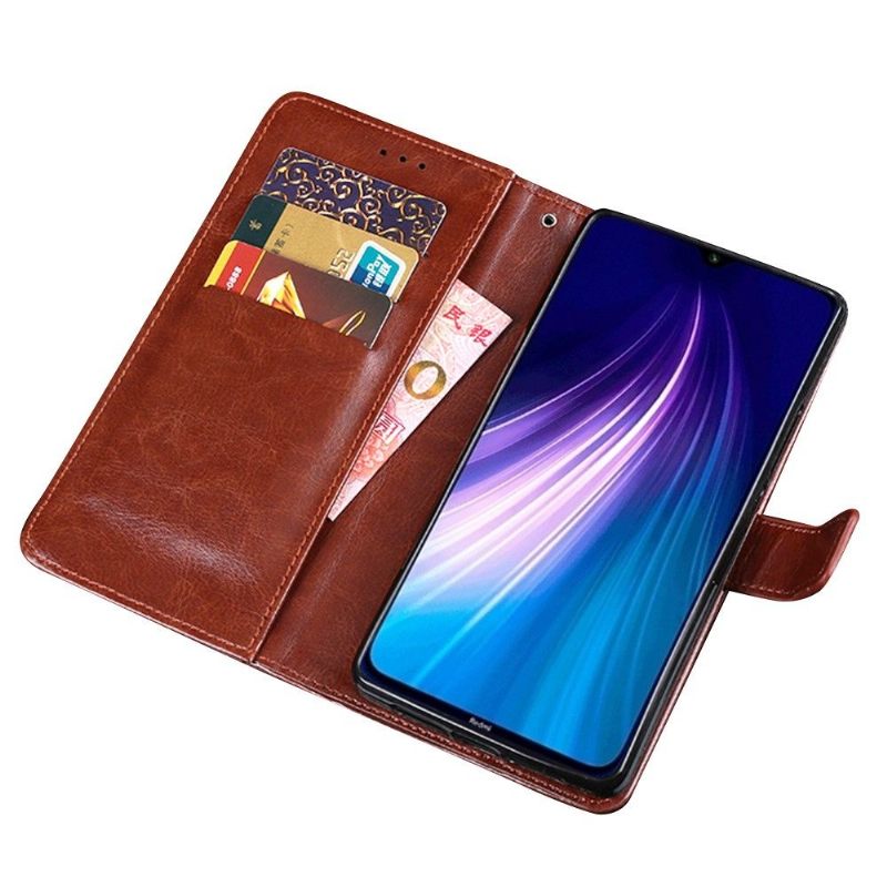 Leren Hoesje voor Xiaomi Redmi Note 8 2021 Bescherming Folio-hoesje Idewei Folio Ledereffect