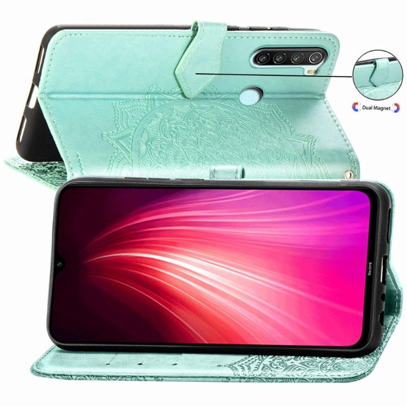 Leren Hoesje voor Xiaomi Redmi Note 8 2021 Bescherming Mandala-reliëf In Kunstleer