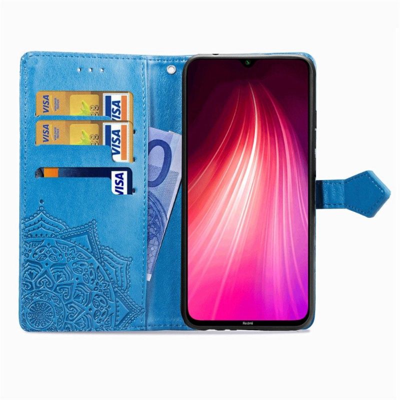 Leren Hoesje voor Xiaomi Redmi Note 8 2021 Bescherming Mandala-reliëf In Kunstleer