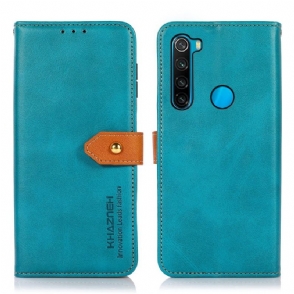 Leren Hoesje voor Xiaomi Redmi Note 8 2021 Khazneh Tweekleurig Kunstleer