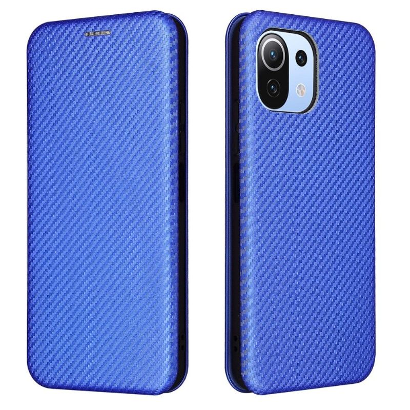 Folio-hoesje voor Xiaomi Mi 11 Lite 5G NE / Mi 11 Lite / Mi 11 Lite 5G Anti-fall Kunstleer Van Koolstofvezel