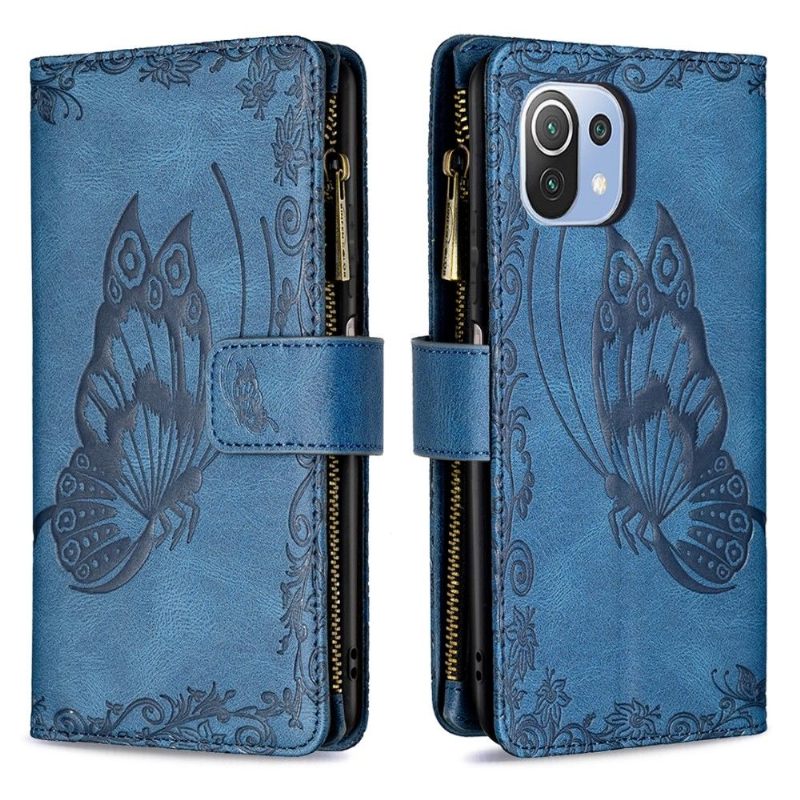Folio-hoesje voor Xiaomi Mi 11 Lite 5G NE / Mi 11 Lite / Mi 11 Lite 5G Anti-fall Portemonnee Leren Vliegende Vlinder