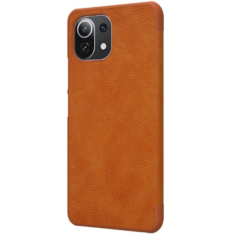 Folio-hoesje voor Xiaomi Mi 11 Lite 5G NE / Mi 11 Lite / Mi 11 Lite 5G Anti-fall Qin-serie Leereffect