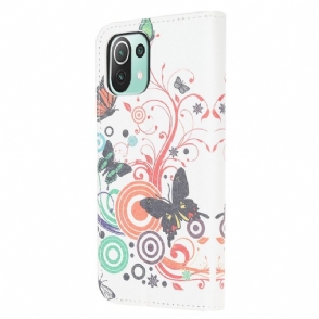 Folio-hoesje voor Xiaomi Mi 11 Lite 5G NE / Mi 11 Lite / Mi 11 Lite 5G Retro Vlinders