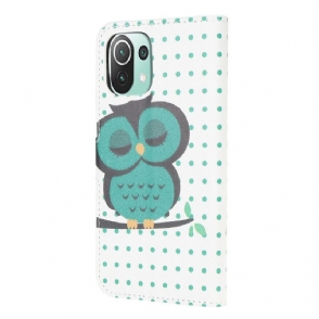 Folio-hoesje voor Xiaomi Mi 11 Lite 5G NE / Mi 11 Lite / Mi 11 Lite 5G Uil Stippen