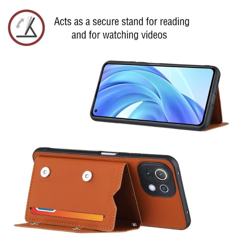 Hoesje voor Xiaomi Mi 11 Lite 5G NE / Mi 11 Lite / Mi 11 Lite 5G Anti-fall Aude Lanyard Met Meerdere Compartimenten