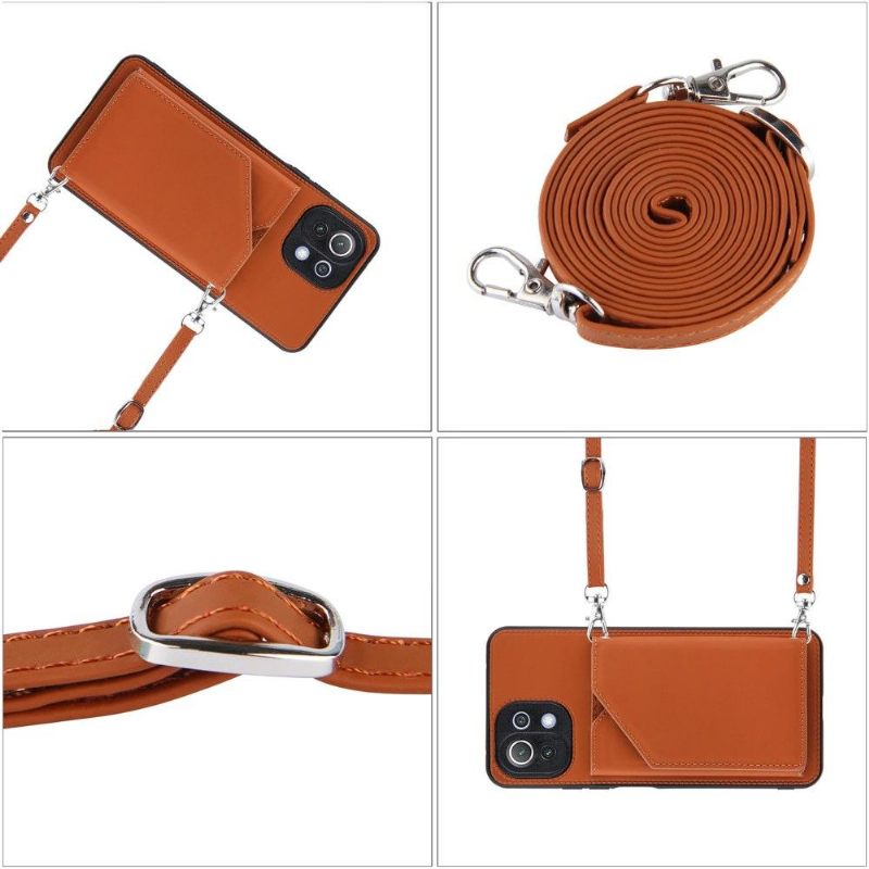 Hoesje voor Xiaomi Mi 11 Lite 5G NE / Mi 11 Lite / Mi 11 Lite 5G Anti-fall Aude Lanyard Met Meerdere Compartimenten