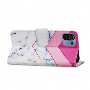Leren Hoesje voor Xiaomi Mi 11 Lite 5G NE / Mi 11 Lite / Mi 11 Lite 5G Bescherming Marmeren Geometrie