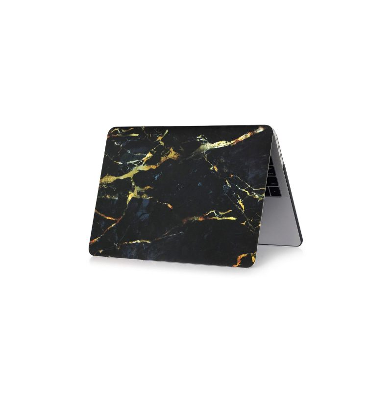 Macbook Air 13 Inch 2018 - Marmer Patroon Shell - Zwart / Goud