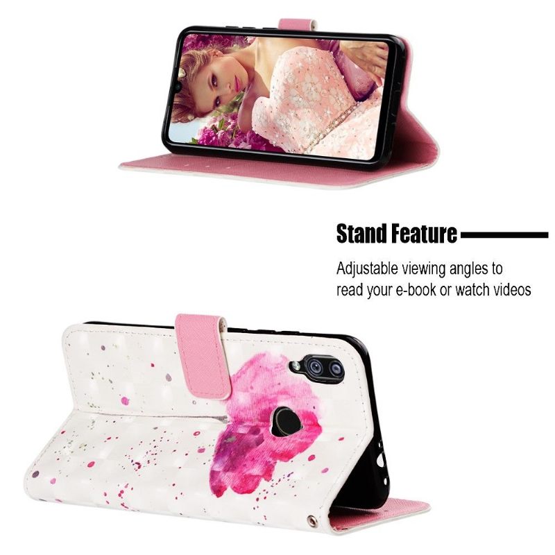 Folio-hoesje voor Xiaomi Redmi Note 7 Roze Bloem
