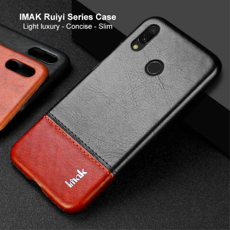 Hoesje voor Xiaomi Redmi Note 7 Imak Bicolor Imitatieleer - Zwart Bruin