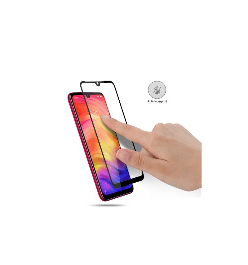 Xiaomi Redmi Note 7 - Schermbeschermer Van Gehard Glas Op Ware Grootte - Zwart