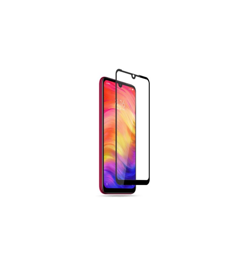 Xiaomi Redmi Note 7 - Schermbeschermer Van Gehard Glas Op Ware Grootte - Zwart