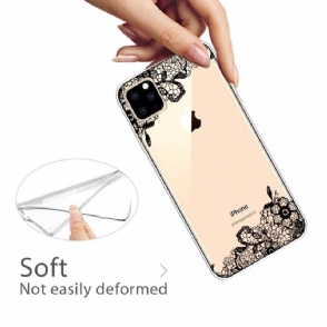 Hoesje voor iPhone 11 Pro Max Doorzichtig Bloemenkant
