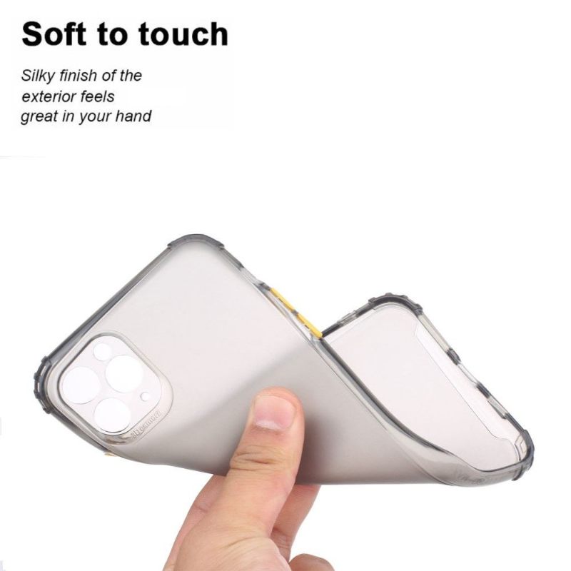 Hoesje voor iPhone 11 Pro Max Semi-transparant Met Knopkleur
