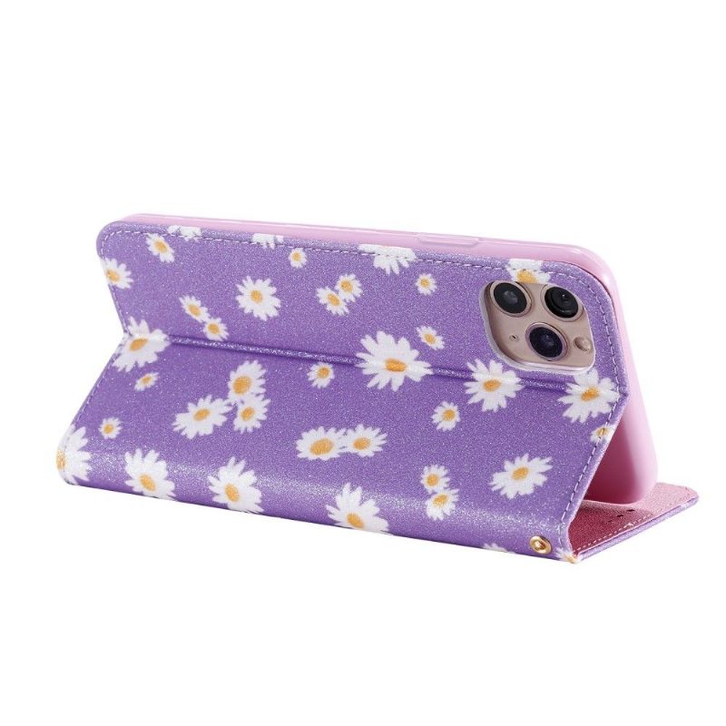 Leren Hoesje voor iPhone 11 Pro Max Bescherming Madeliefjes