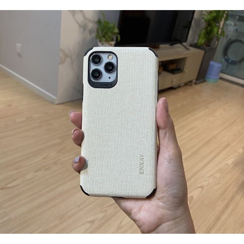Telefoonhoesje voor iPhone 11 Pro Max Bescherming Canvaseffect + Film Van Gehard Glas