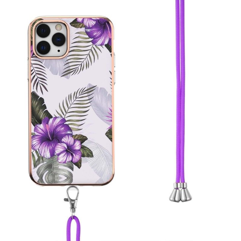 Telefoonhoesje voor iPhone 11 Pro Max Bescherming Met Koord Exotische Bloemen