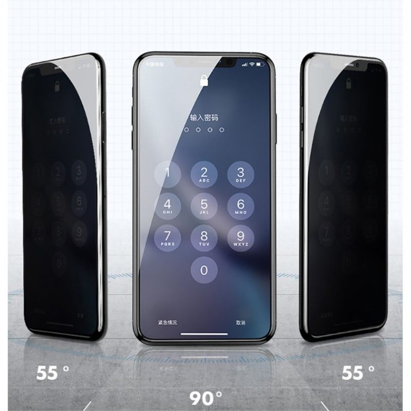 Telefoonhoesje voor iPhone 11 Pro Max Bescherming Scherm Van Gehard Glas En Privacyfilter